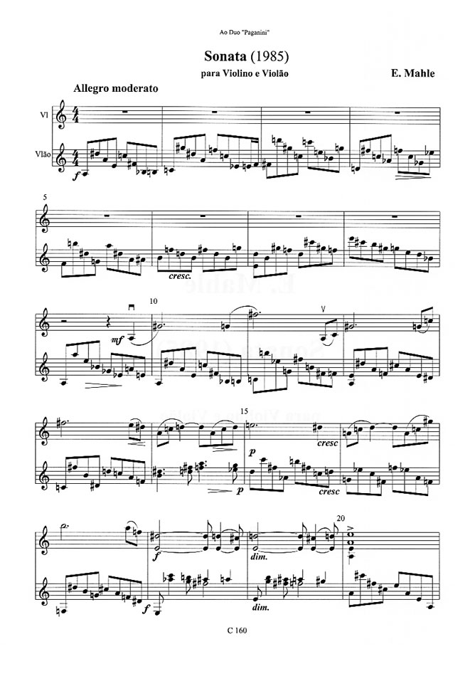 Guitar Quartet (2015) Ernst Mahle 1st Movement Full Score